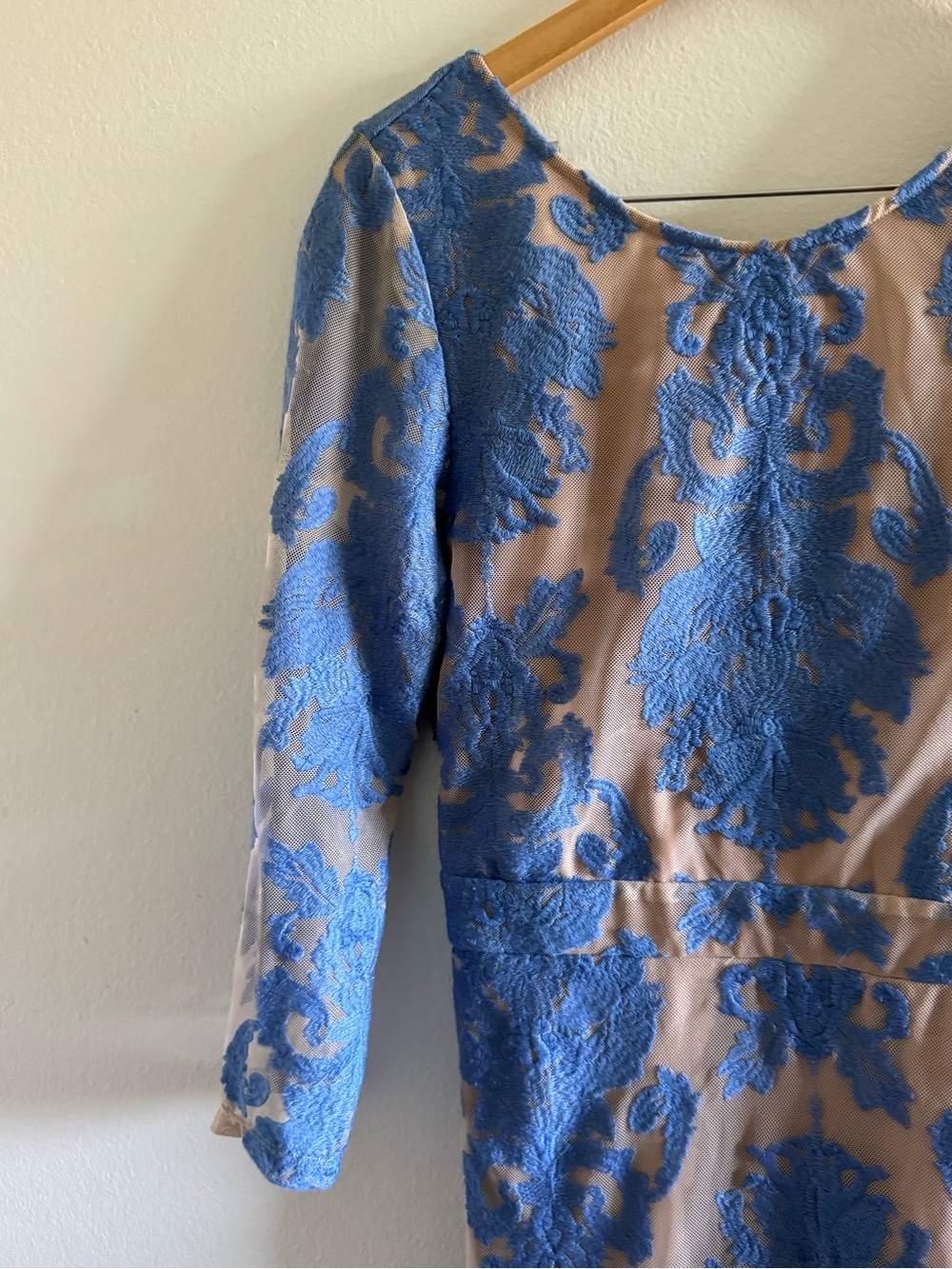 For Love and Lemons Light Blue Night to Remember Floral Lace Open-Back Dress S - Picture 7 of 10